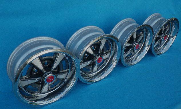 1967-77 pontiac, gto, firebird, catalina rally ii wheels 14x6 - restored set/4