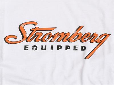Stromberg t-shirt cotton white stromberg equipped logo men's medium ea