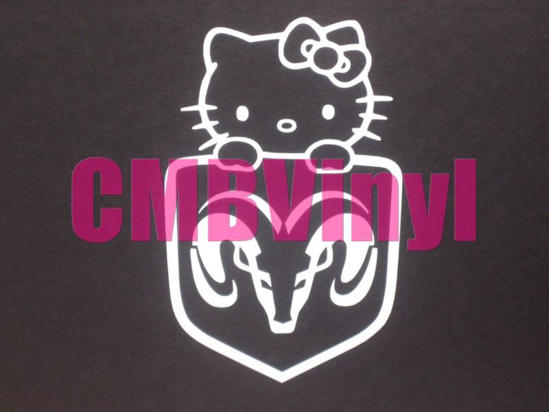 Free bonus hello kitty dodge ram ipad  decal sticker car truck window laptop
