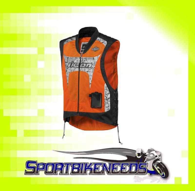 Icon interceptor reflective vest orange small / medium