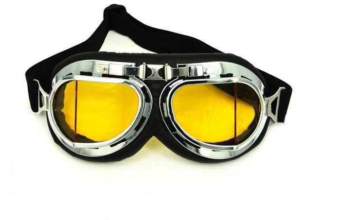 Motorcycle aviator pilot cruiser atv gogglees eyewear yellow lens scooter sports