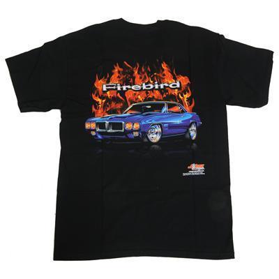 Ghh t-shirt short sleeve cotton black pontiac firebird logo men's lg each