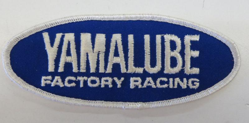 Yamalube factory racing embroidered sew-on patch, 5.25"x2", new
