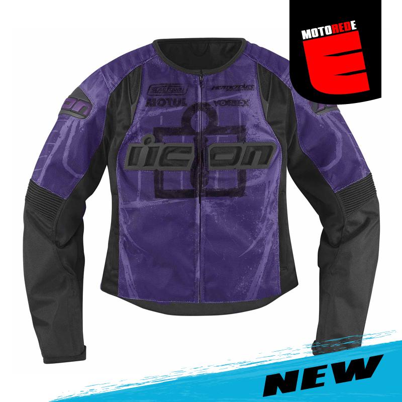 Icon overlord womens type 1 motorcycle textile jacket purple xlarge xl