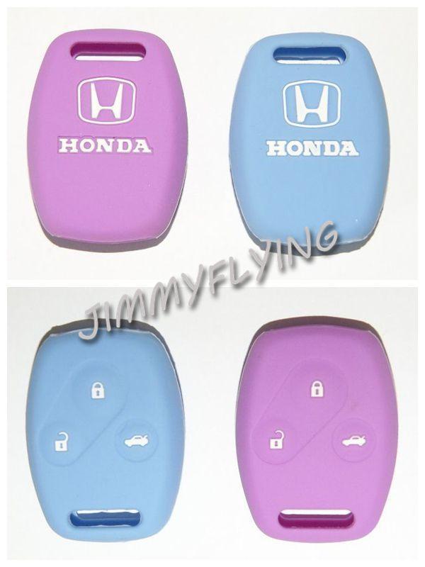 2 tones!silicone 3 button car key cover for honda case civic accord cr-v odyssey