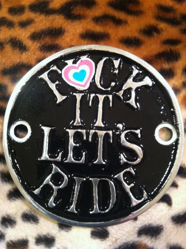 F♠ck it lets ride chopper bobber harley points cover motorcycle ignition  