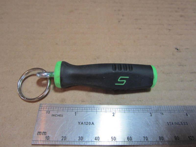 Snap-on tools green screwdriver soft handle key chain free ship usa only