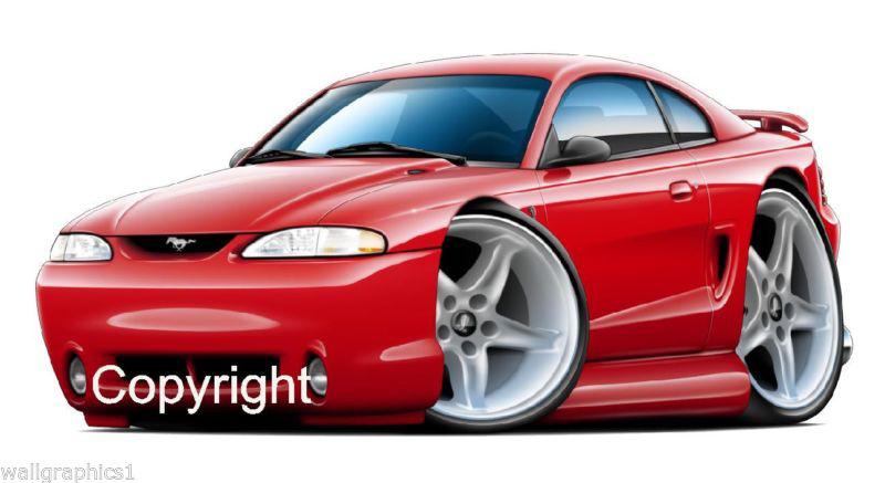 1994-98 ford mustang cobra 4.6 tremec wall graphic sticker vinyl garage decals