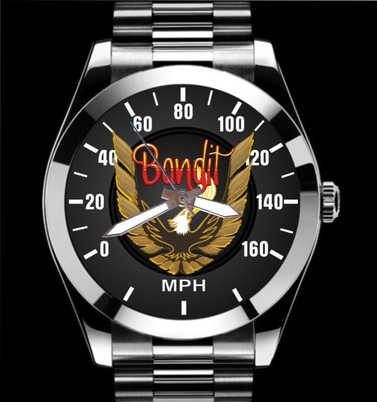 Smokey and the bandit movie gold trans am emblem ii gauge mph stainless watch  