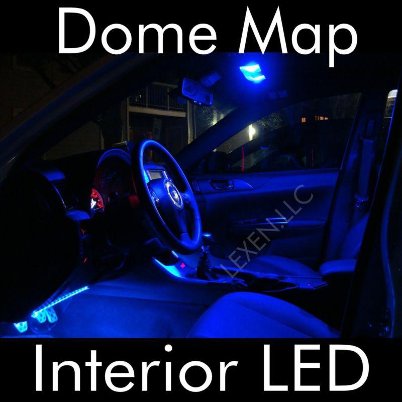 Led b2 blue 2x dome map interior light bulbs 12 smd panel xenon hid lamp b