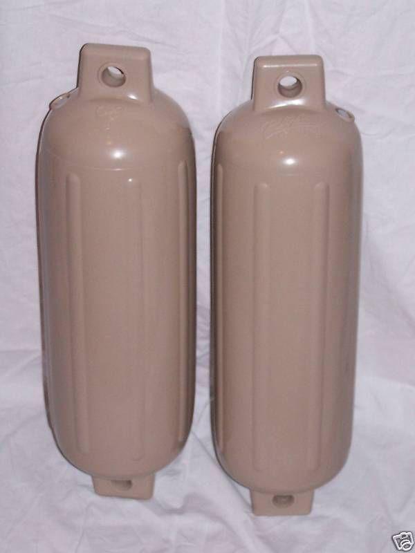 2 boat fenders bumper 22'' x 6.5'' polyform tan sand premium american made usa