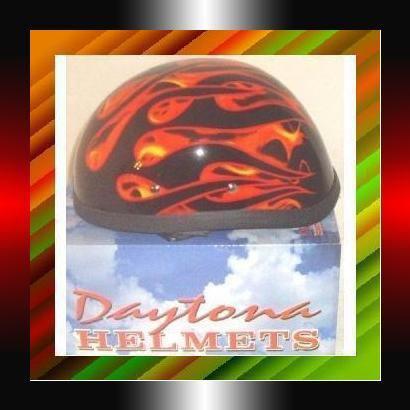 Daytona helmet gloss black eagle realistic flames med