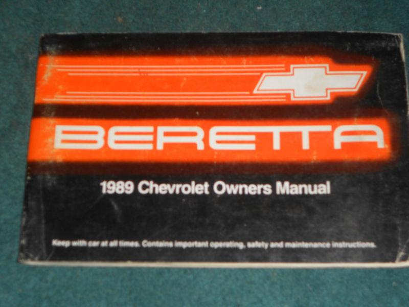 1989 chevrolet beretta owners manual / original guide book!