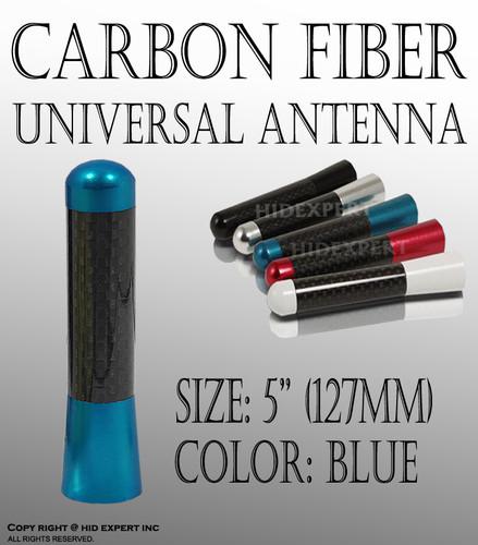 Chevrolet 5" 127mm blue carbon fiber short mini universal fit antenna dot41