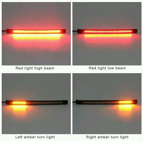 Universal motorcycle light strip tail brake stop turn signal 32led 8" flexible