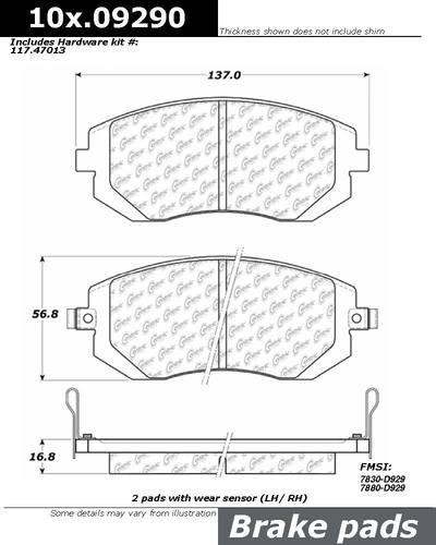 Centric 106.09290 brake pad or shoe, front