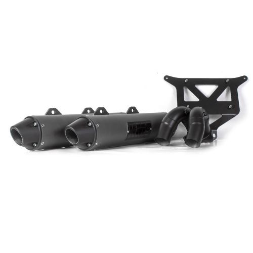 Hmf polaris rzr xp turbo eps 2016 dual slip on blackout exhaust muffler