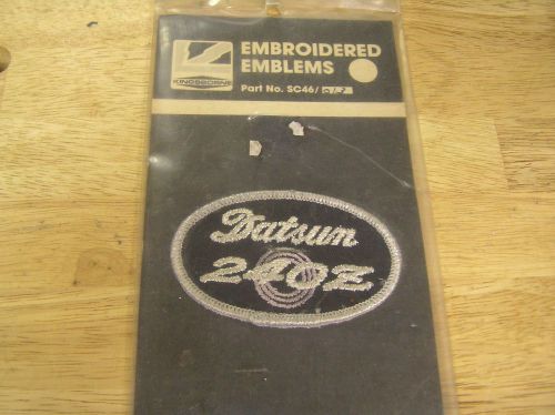 Datsun 240z jacket patch silver with black backing, kingsborne og package, look