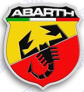 Fiat abarth 5.0 - auto car  sports iron on embroidery patch 2.1 x 1.9 italy  ..