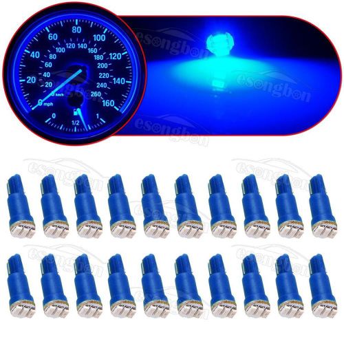 20x blue t5 74 3014-smd car dashboard panel gauge led light bulbs lamp 12v