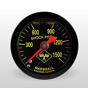 0-1500 psi marshall gauge 1.5" diameter liquid 1/8"  midnight pressure gauge