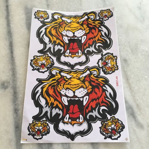 Tiger's head racing motorcycle bike decals helmet atv bumper vinyl stickers