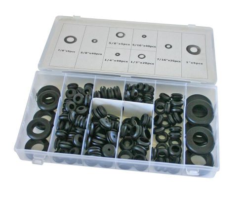 Rubber grommet set-180 piece grommets 8 sizes plastic storage case washer gromet