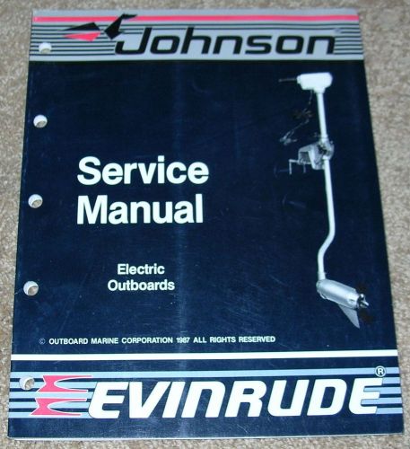 Johnson service manual electric outboard boat motors evinrude omc dated 1987
