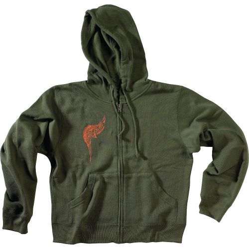 Teknic tribal womens hoody sweatshirt moss green/orange
