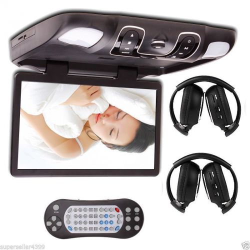15.6&#034; samsung lcd screen overhead roof mount car stereo player usb/sd+headphone