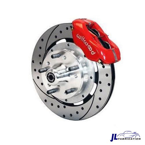 67-69 camaro wilwood 12" front disk brake kit drilled &amp; slotted red 140-7675-dr