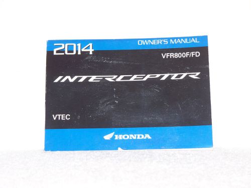 2014-2016 honda vfr800f interceptor owner's manual 31mjm600