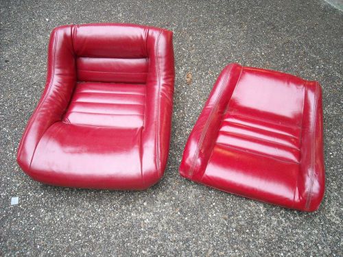 1979-82 red leather corvette seat cushions - nice