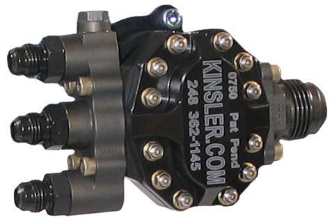Kinsler tough fuel pump w/3 port manifold,.300,rev,1 pc,sprint car gear,midget
