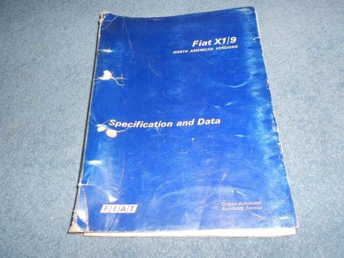 1977 fiat x1/9 na specifications and data factory oem book north america x 1/9