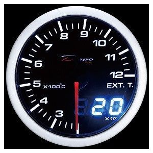 Depo racing 60mm digital egt gauge white / amber wa6057led