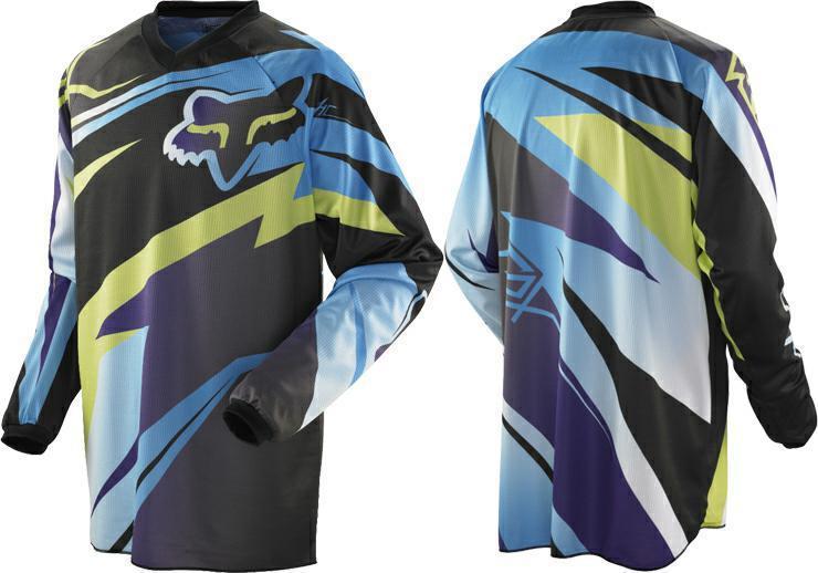 New!!! fox racing hc costa jersey, size large, color blue and purple