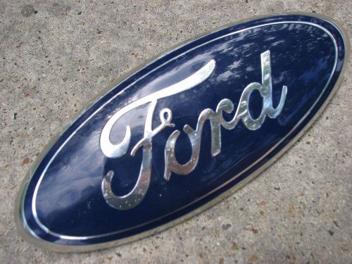 Ford truck large grill emblem badge blue chrome front