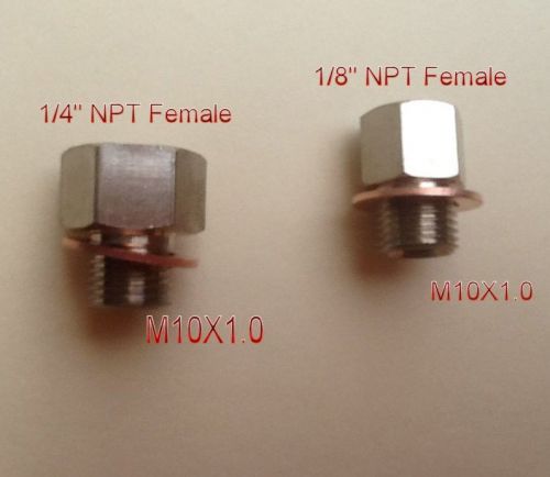 Metric adapter / oil pressure 1/4" npt female to m10 x 1 male l-6l