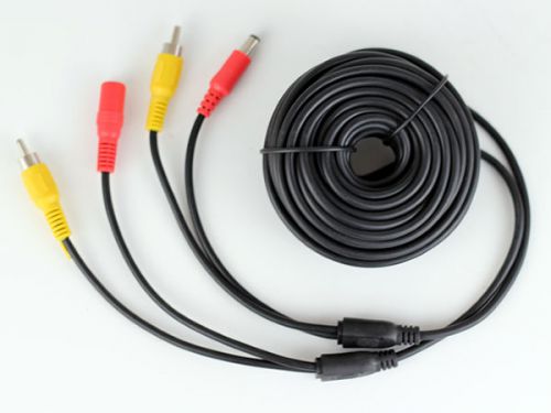 Rca video av dc power cable for tv cctv car truck rearview camera kits 15m