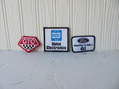 Old car patches pontiac gto racing , delco electronics &amp; ford quality if job 1
