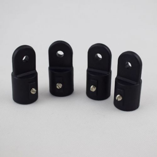 4x black nyloy bimini top shade cover fittings cap outside eye end od 7/8" tube