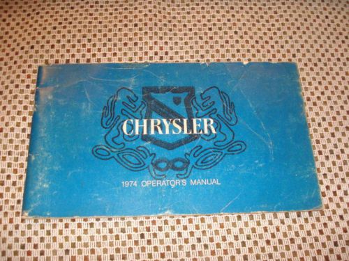 1974 chrysler owners manual original glovebox book rare