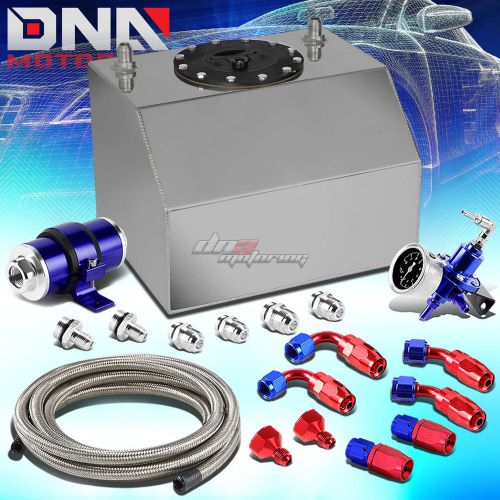 Sell 4 GALLON POLISHED FUEL OIL GAS TANK+CAP+LINE+PRESSURE REGULATOR