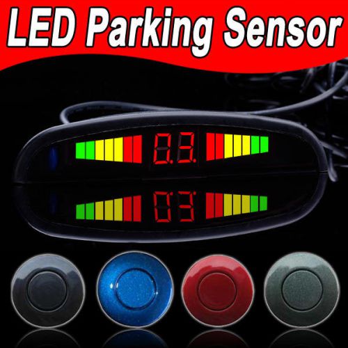 Top quality car led display bibi radar color parking sensor backup 4 radar alarm