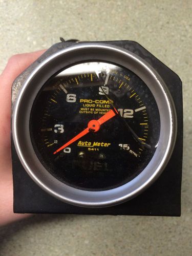 Auto meter 5411 pro-comp fuel pressure gauge 2-5/8&#034; liquid-filled mechanical