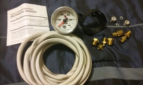 Autometer c2 oil pressure gauge 7121 new never used. with thermal wrapped nylon!
