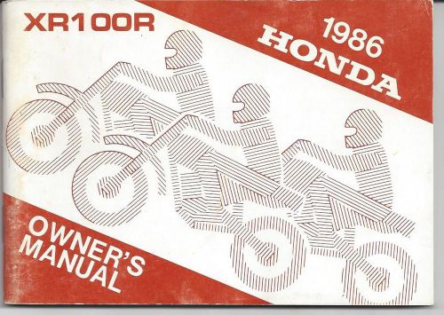 1986 honda xr100r owners manual
