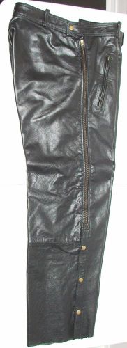 Xelement premium leather motorcycle over pants with side zipper &amp; snaps mint