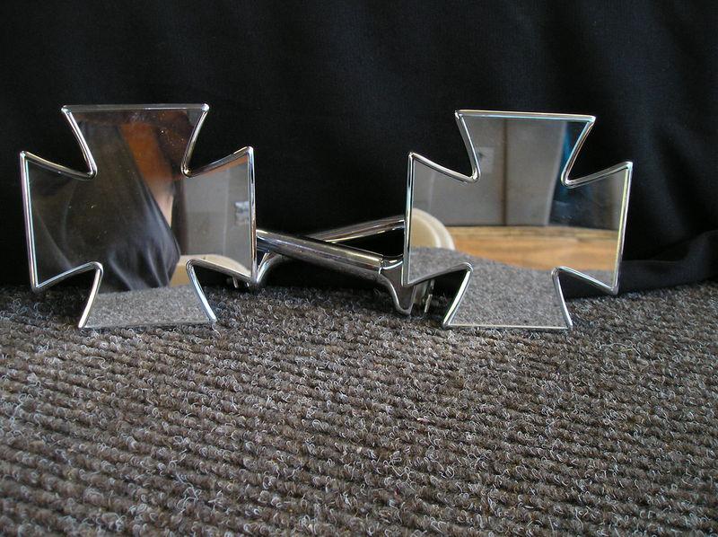 New pair right and left maltese style straight arm side view mirrors !